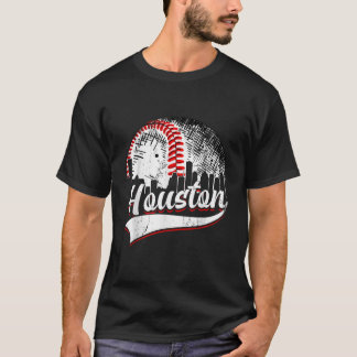 Vintage Houston Baseball Lover Men Women Game Day T-Shirt
