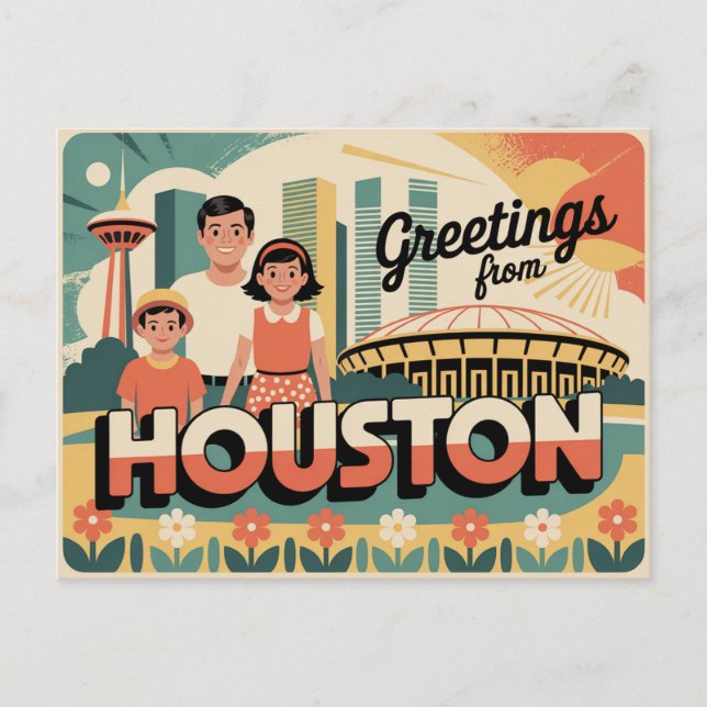 Vintage Houston Postcard | Greetings from Houston (Front)