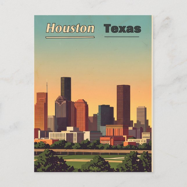 vintage "Houston Texas" postcard design (Front)