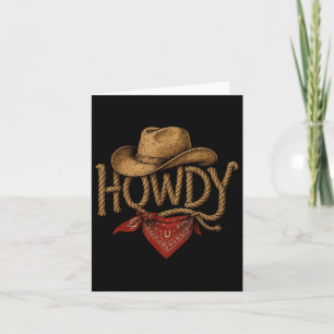 Vintage Howdy Cowboy Retro Western Howdy Cowboy Card