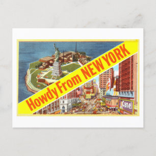 Vintage Howdy from New York City Postcard