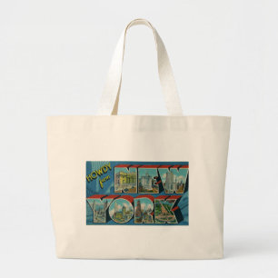 Vintage Howdy from New York Large Tote Bag