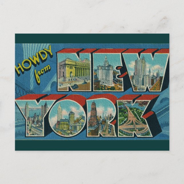 Vintage Howdy from New York Postcard (Front)