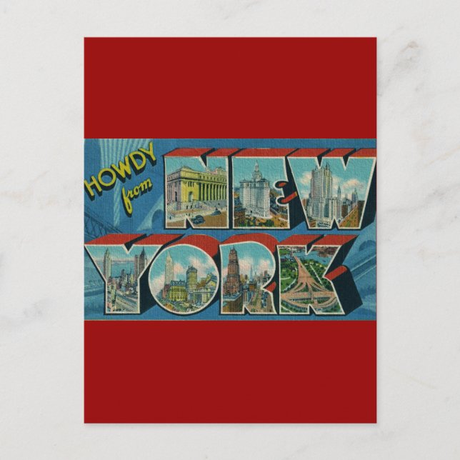 Vintage Howdy from New York Postcard (Front)