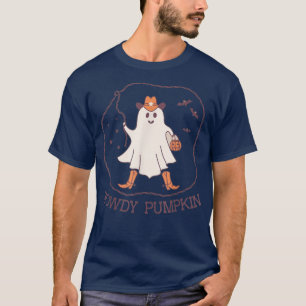Vintage Howdy Halloween Boo Ghosts Pumpkin Bats Co T-Shirt