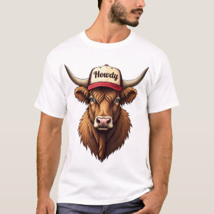 Vintage Howdy Highland Cow Western Trucker Hat Sty T-Shirt