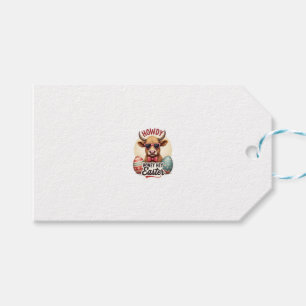 Vintage Howdy Honey Easter Highland Cow Cute Bunny Gift Tags