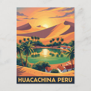 Vintage Huacachina Peru Travel Postcard