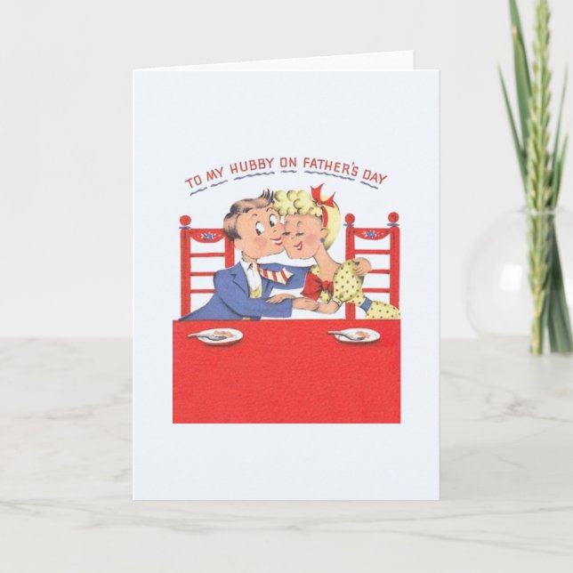 Vintage Hubby Father's Day Greeting Card (Front)