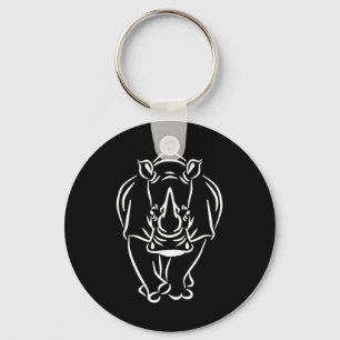 Vintage Huge Rhino Brilliant Animal Gift Keychain