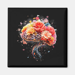 Vintage Human Anatomy Brain Colourful Brain Scienc Magnet