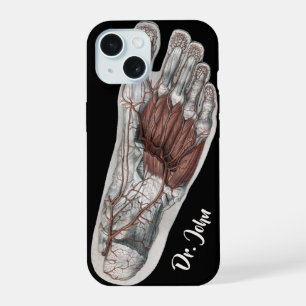 Vintage Human Anatomy Footprint Podiatry Foot iPhone 15 Case