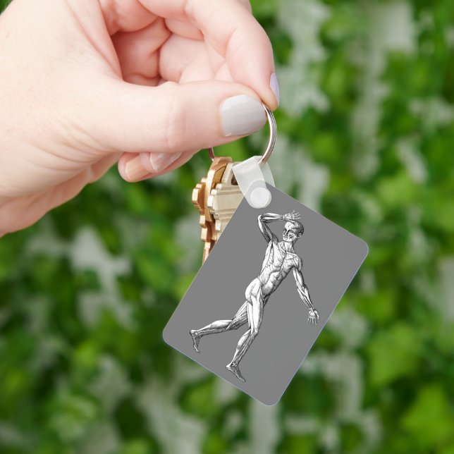 Vintage Human Anatomy, Male Body Muscles Keychain (Hand)