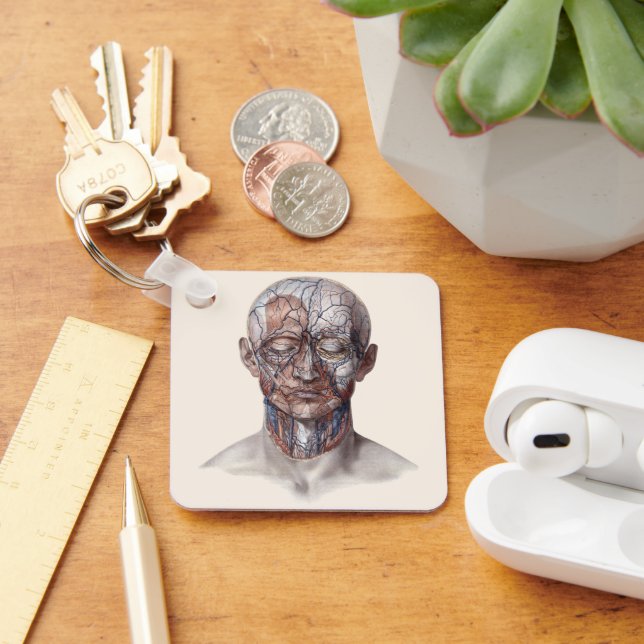 Vintage Human Anatomy Science, Head Throat Nose Keychain (Desk)