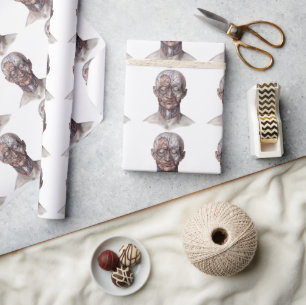 Vintage Human Anatomy Science, Head Throat Nose Wrapping Paper