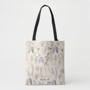 Vintage Human Anatomy w/ name Tote Bag