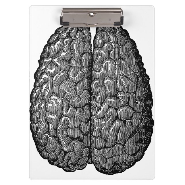 Vintage Human Brain Illustration Clipboard (Front)