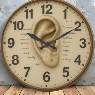 Vintage Human Ear anatomical  Large Clock