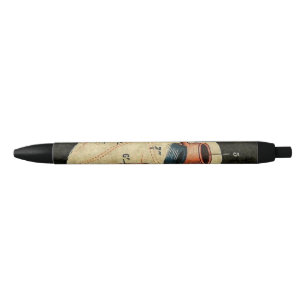 Vintage Human Heart Diagram Black Ink Pen