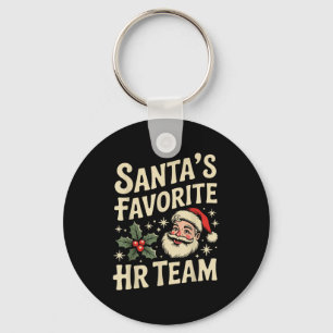 Vintage Human Resource Matching Hr Retro Christmas Keychain