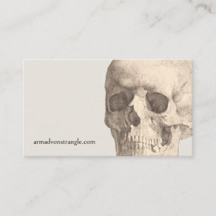 Vintage Human Skull Halloween Business Card