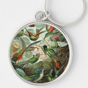 Vintage hummingbird Antique Art Print Keychain