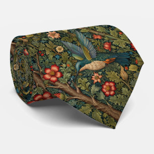 Vintage hummingbird art nouveau boho chic tie