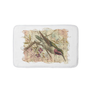 Vintage Hummingbird Bath Mat