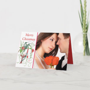 Vintage Hummingbird Holiday Card Your Photo
