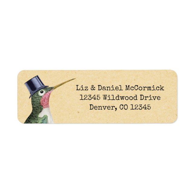 Vintage Hummingbird in Top Hat (Front)
