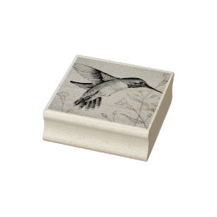 Vintage Hummingbird No. 2 Watercolor Art Rubber Stamp
