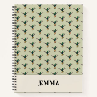 Vintage Hummingbird Personalized  Notebook