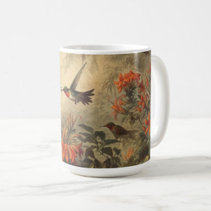 Vintage Hummingbird & Wildflower Garden Art Coffee Mug