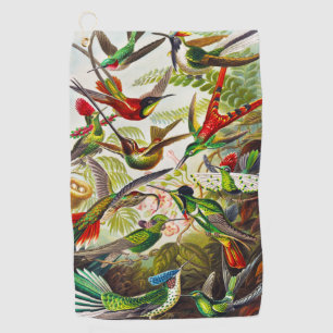 Vintage Hummingbirds by Ernst Haeckel Golf Towel