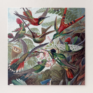 Vintage Hummingbirds Old Book Illustration Art Jigsaw Puzzle