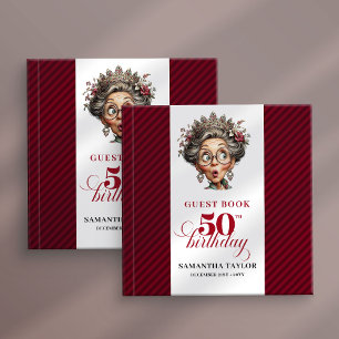 Vintage humor 50th birthday lady guest sign book