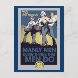 Vintage Humor Manly MEN Postcard