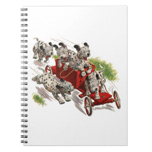 Vintage Humour Cute Dalmatian Puppy Dogs Fire Notebook