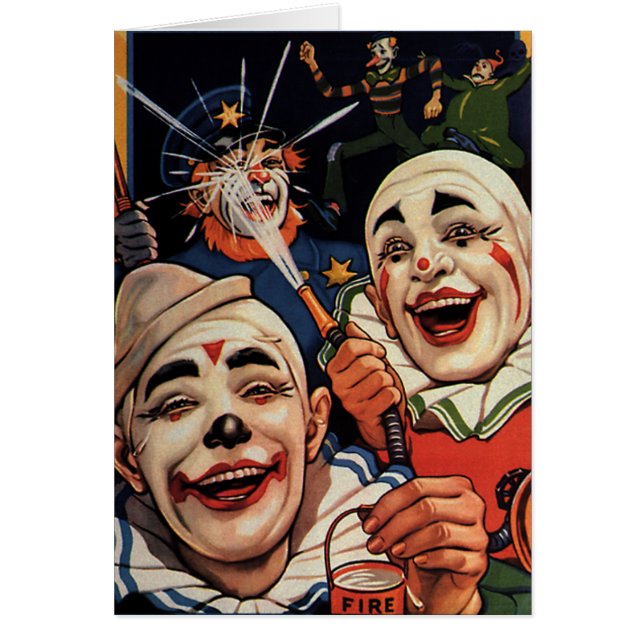 Vintage Humour, Laughing Circus Clowns and Police (Front)