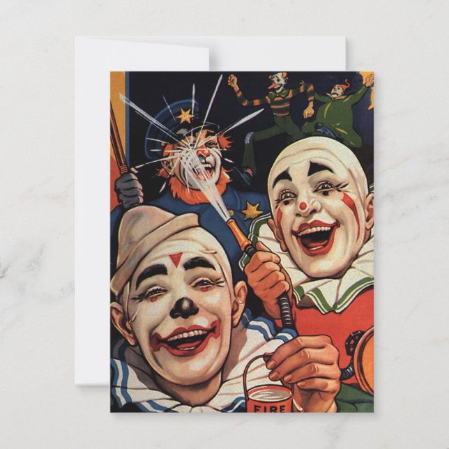 Vintage Humour, Laughing Circus Clowns and Police (Front)