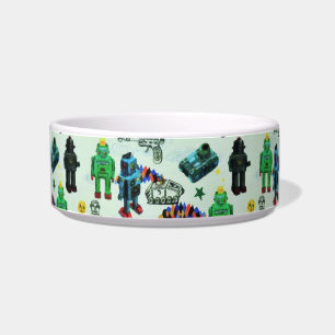 Vintage Humour Outer Space Robot Watercolor Bowl