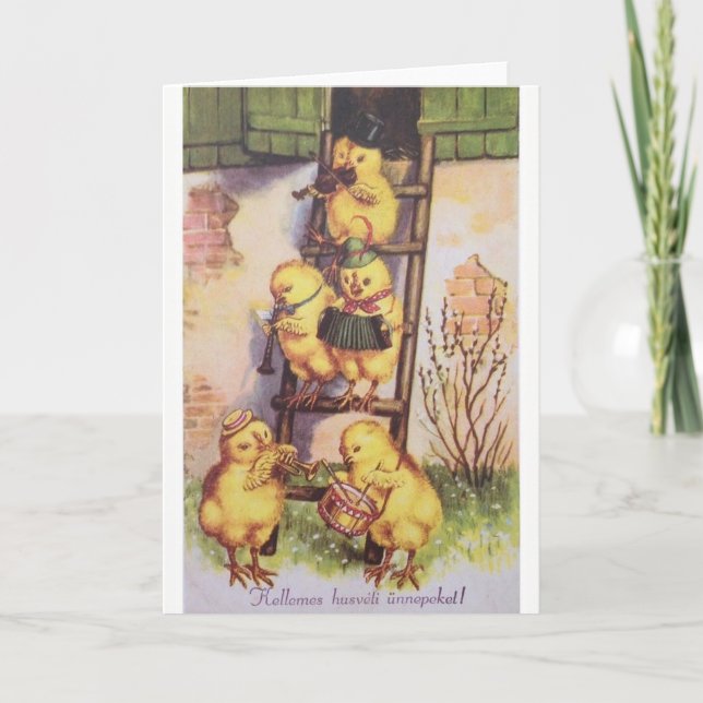 Vintage Hungarian Easter Greeting Card (Front)