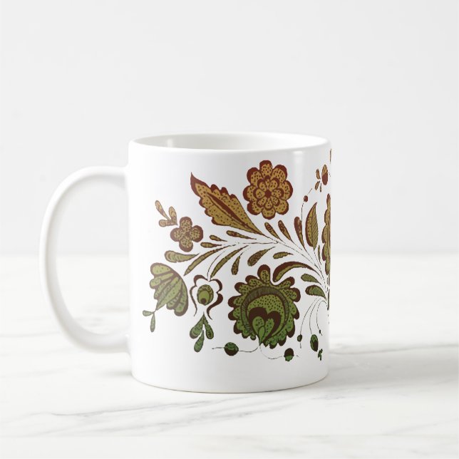 Vintage Hungarian Folkart  Coffee Mug (Left)