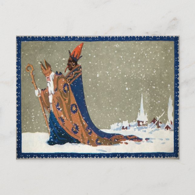 Vintage Hungarian Krampus Postcard (Front)