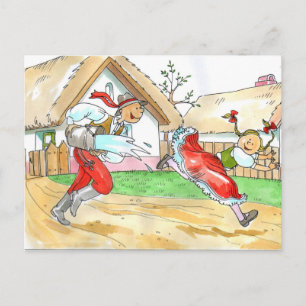 Vintage hungarian postcard for easter