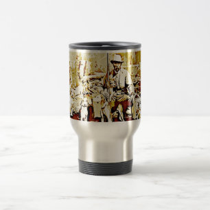 Vintage Hunter With Dogs Aluminum Travel Mug