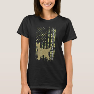 Vintage Hunting Dog Camouflage American Flag Gordo T-Shirt
