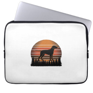 Vintage Hunting Dog Sunset Forest Vector Design_1 Laptop Sleeve