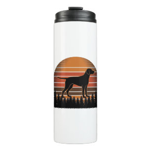 Vintage Hunting Dog Sunset Forest Vector Design_1 Thermal Tumbler