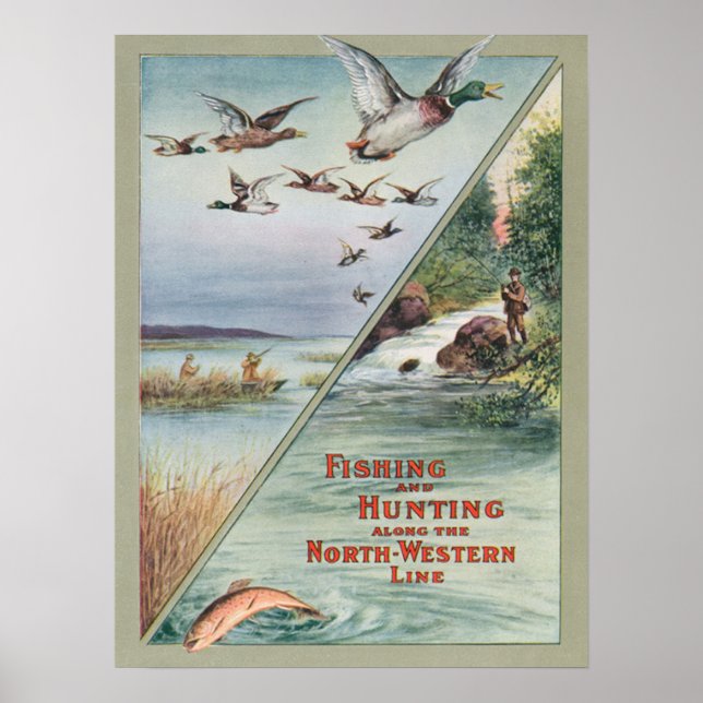 Vintage Hunting-Fishing Poster (Front)